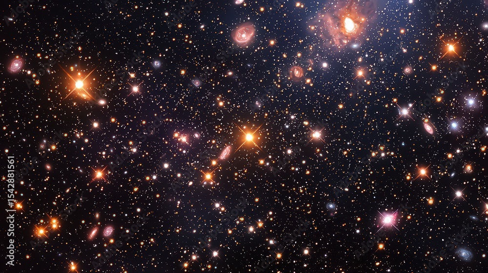 Poster celestial wonders stars and galaxies in deep space cosmos astrophotography dark environment wide vie