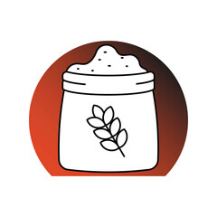 Fertilizer gradient outline icon with white background vector stock illustration