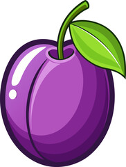 vector illustration of ripe plums