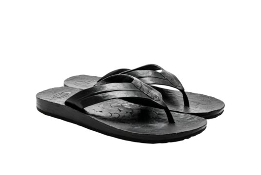 Mens old black flip flops casual comfort