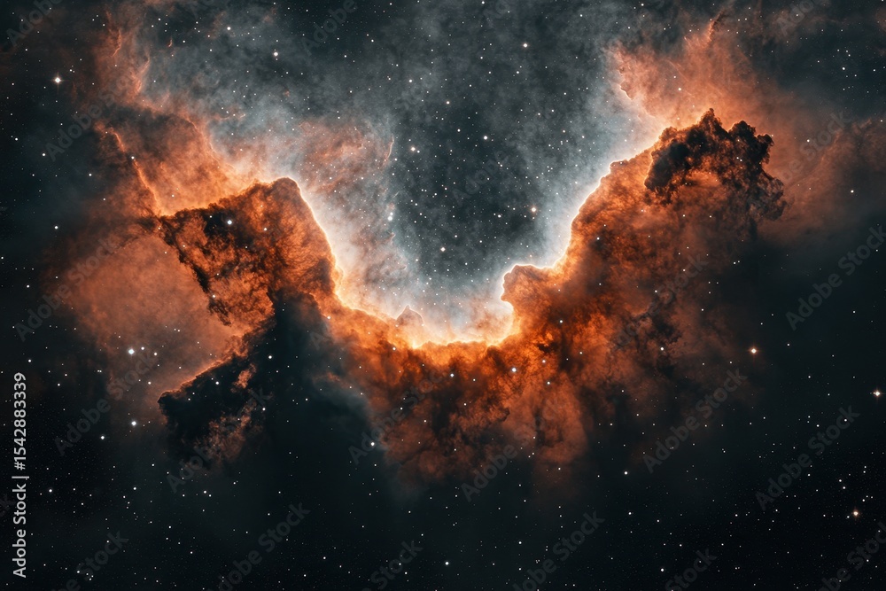 Wall mural nebula clouds drifting in the vastness of the universe at a distant location, nebula clouds moving i