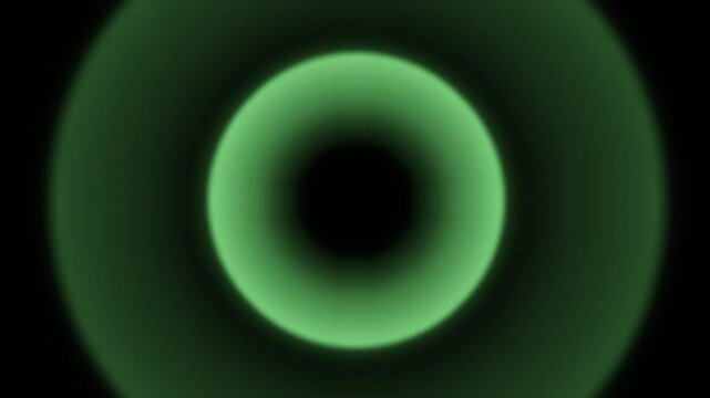 Green Circular Radio Diminishing Wave Radar Signal Motion Graphic with Black Background. Pulse from Central Point. Use Add or Screen to Remove Background. VFX Animation.