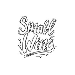 Illustrated Typography: 'Small Wins' - A Celebration of Achievements and Progress