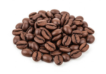 Naklejka premium Close Up Coffee Beans Image Isolated, Caffeine Coffee Beans image picture.