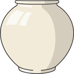 Vector image of beautiful moon jar in Korean tradition