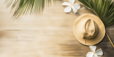 Tropical background with natural sundries and margins.