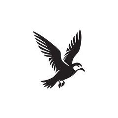 Gliding Petrel Silhouette Vector Art – Graceful Seabird Design with Outstretched Wings, Minimalist Black Outline Ideal for Ocean Wildlife Themes, Nautical Graphics, Logos, and Decor
