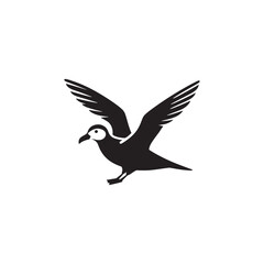 Gliding Petrel Silhouette Vector Art – Graceful Seabird Design with Outstretched Wings, Minimalist Black Outline Ideal for Ocean Wildlife Themes, Nautical Graphics, Logos, and Decor
