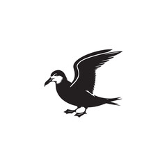 Gliding Petrel Silhouette Vector Art – Graceful Seabird Design with Outstretched Wings, Minimalist Black Outline Ideal for Ocean Wildlife Themes, Nautical Graphics, Logos, and Decor
