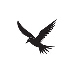 Gliding Petrel Silhouette Vector Art – Graceful Seabird Design with Outstretched Wings, Minimalist Black Outline Ideal for Ocean Wildlife Themes, Nautical Graphics, Logos, and Decor
