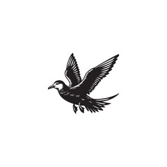 Gliding Petrel Silhouette Vector Art – Graceful Seabird Design with Outstretched Wings, Minimalist Black Outline Ideal for Ocean Wildlife Themes, Nautical Graphics, Logos, and Decor
