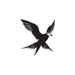 Gliding Petrel Silhouette Vector Art – Graceful Seabird Design with Outstretched Wings, Minimalist Black Outline Ideal for Ocean Wildlife Themes, Nautical Graphics, Logos, and Decor
