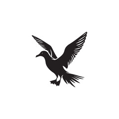 Gliding Petrel Silhouette Vector Art – Graceful Seabird Design with Outstretched Wings, Minimalist Black Outline Ideal for Ocean Wildlife Themes, Nautical Graphics, Logos, and Decor
