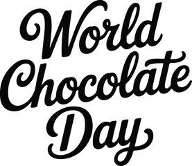 world chocolate day text vector