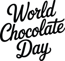 world chocolate day text vector