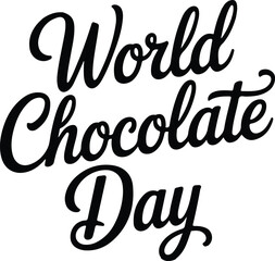 world chocolate day text vector