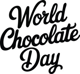 world chocolate day text vector