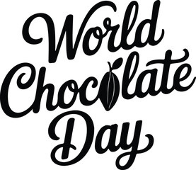 world chocolate day text vector