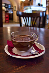 Hot chocolate in a chocolate cafe