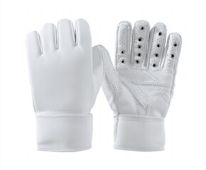 Pair Of White Leather Sports Gloves