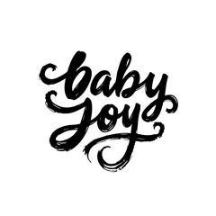 Elegant calligraphy design showcasing the phrase baby joy in a decorative style