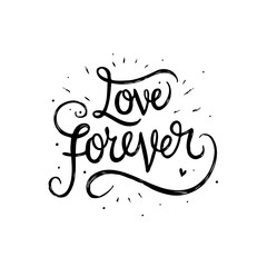 Elegant Love Forever Typography Design for Wedding Invitations and Valentine's Day