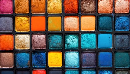 Fototapeta premium Close-up of a colorful eyeshadow palette (1)