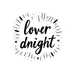 Elegant vector artwork featuring 'lover dnight' message with radiating design elements