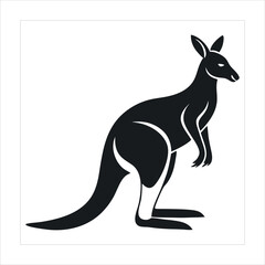 Cute cartoon vector of a kangaroo with baby in a wild animal illustration
