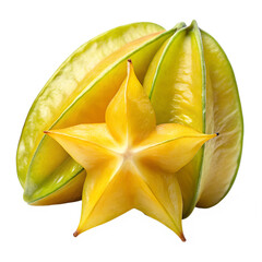 Fototapeta premium Whole star fruit isolated on transparent background