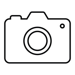 camera icon line icon design. camera icon thin black outline symbol vector illustration. editable stroke icon on transparent background.