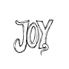 Hand-drawn word joy illustration radiating positive vibes and happiness message