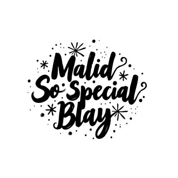 Festive greeting design with celebratory text and decorative embellishments illustration