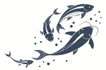 Silent Swimmers: Minimalist Fish Silhouettes