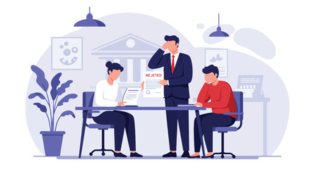 Financial Crisis Meeting Business Team Discussing Negative Report