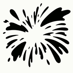 Explosion effect illustration_Silhouette