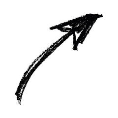 Hand drawn ink arrow illustration in sketch style. Business doodle clipart. Single element for design