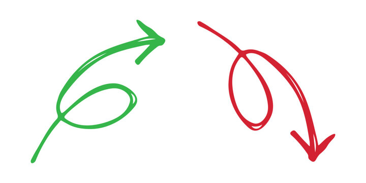 Hand drawn arrow symbol. Business clipart. Single element for design