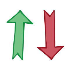 Hand drawn arrow symbol. Business clipart. Single element for design