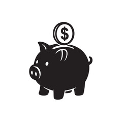 piggy bank and money