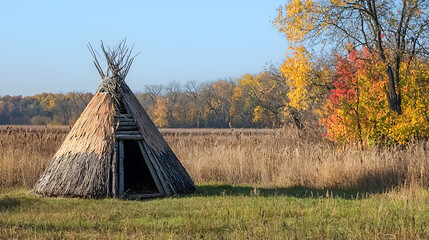 Native American wigwam hut