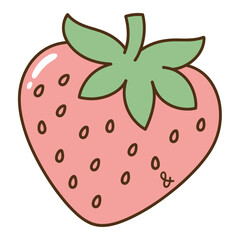 Obraz premium Strawberry Doodle Art Line Drawing Icon 