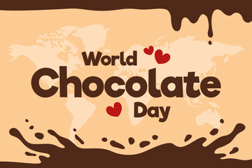World chocolate day greeting card creative banner, poster, social media post illustration