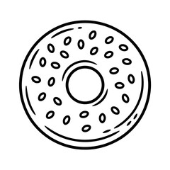 vector illustration of an abstract bagel coloring page
