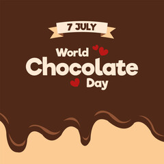 World chocolate day greeting card creative banner, poster, social media post illustration