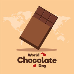 World chocolate day greeting card creative banner, poster, social media post illustration
