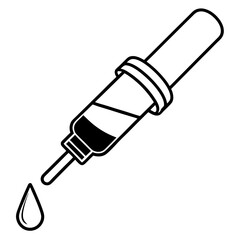 Fototapeta premium Line Art Syrup Dropper Icon