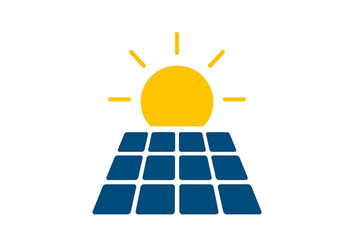 Solar Panel Generating Energy with Sun Icon for Clean Energy