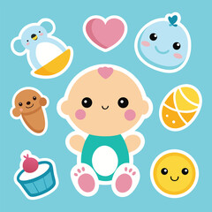 Cute Baby Stickers Set