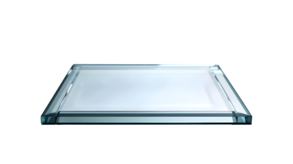 Elegant Glass Display Platform Mockup for Product Presentation or Showcase Design featuring a clear, rectangular glass surface ideal for branding and advertising